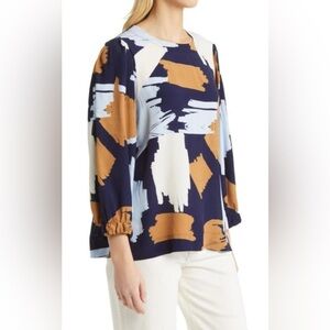 Masai Copenhagen Brisa Abstract Print top in Maritime Blue - NWOT - size XXL